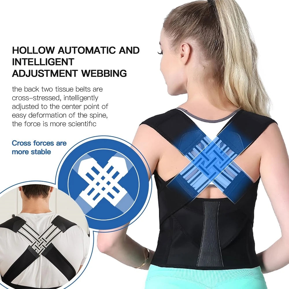 Back Posture Corrector for Men & Women | Adjustable Support Brace